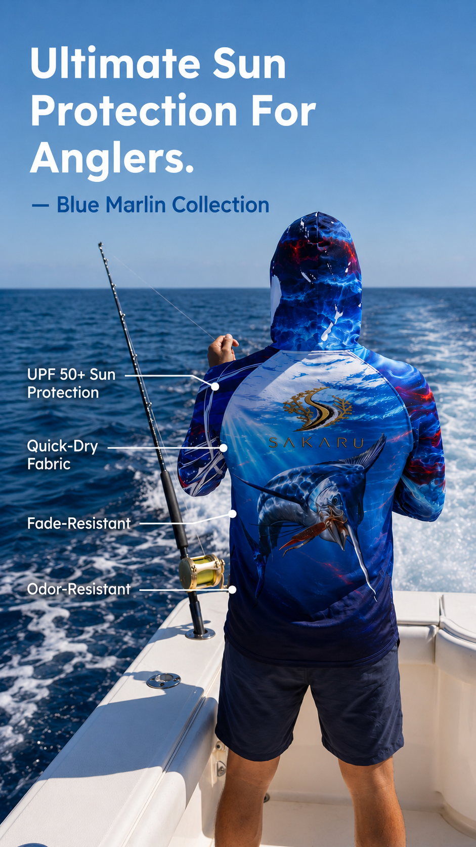 SAKARU Blue Marlin Hoodie