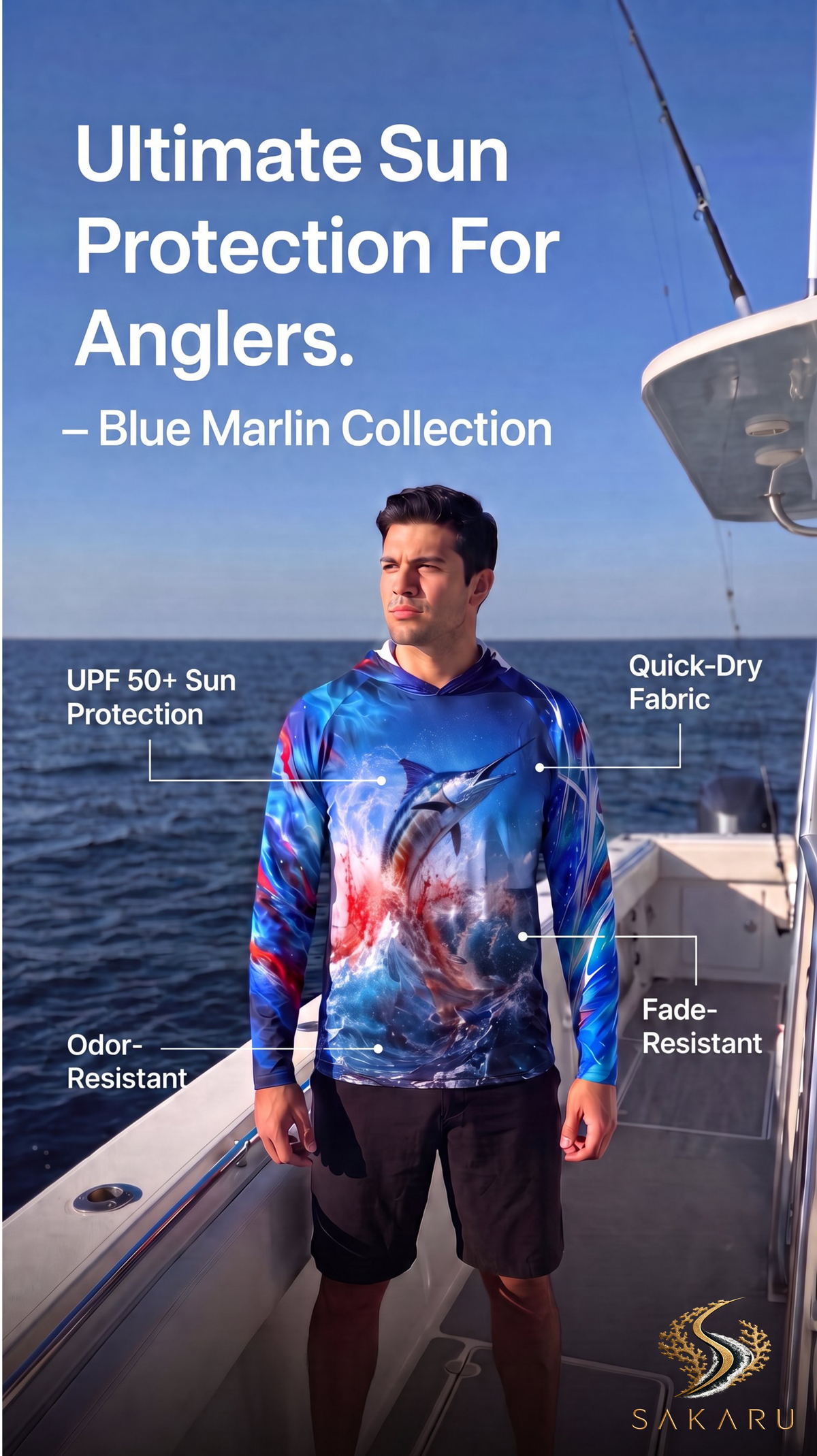 SAKARU Blue Marlin Hoodie